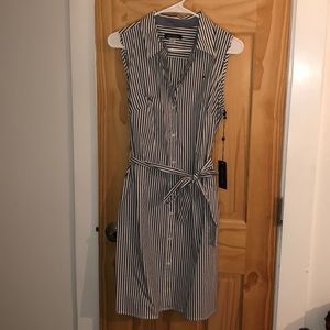 Tommy Hilfiger- Grey and White Striped Dress